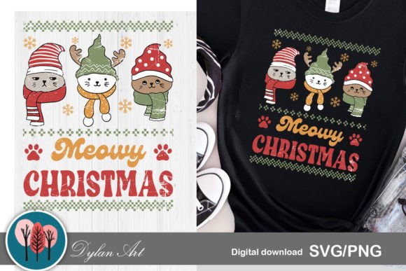 Meowy Christmas SVG PNG for Crafts and Graphics