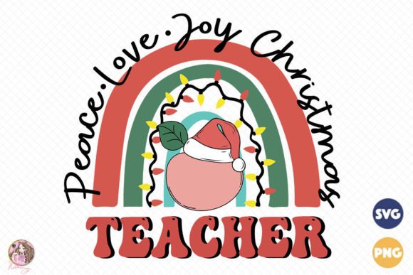 Peace Love Joy Christmas Teacher SVG PNG: Graphics for Crafts and Content