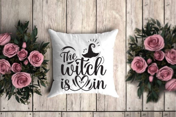 The Witch is - Halloween Pillow Svg Free